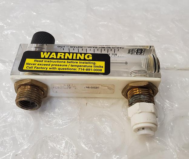 Used KING INSTRUMENT COMPANY 10-70 GPH FLOWMETER