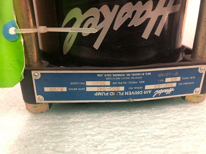 Used HASKEL AIR DRIVEN FLUID PUMP DSF-60