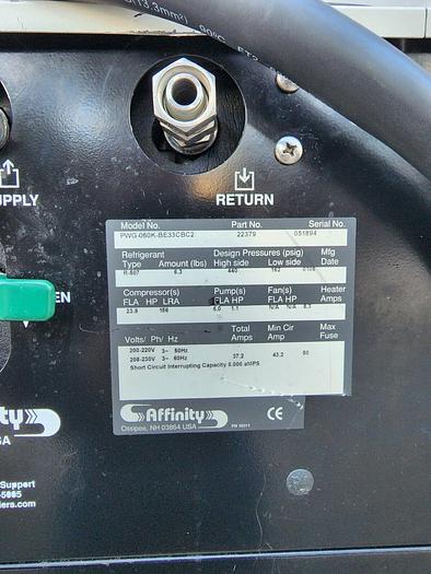 Used AFFINITY CHILLER PWG-060K-BE33CBC2