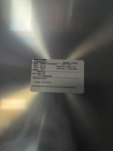 Honeywell Target 0.460x12.733x15.625'' , MAT'L 59.5 AI