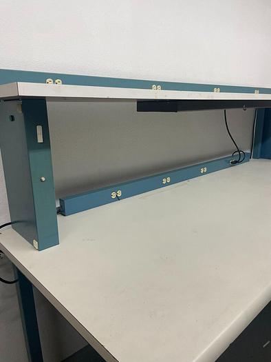 Used WORKBENCH WITH STORAGE AND LIGHT 96'' x34'' x61''h