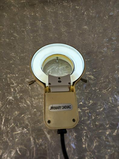 Used AMSCOPE MICROSCOPE FLUORESCENT RING LIGHT 240VAC