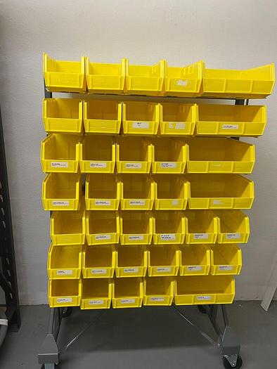 Used Stackable bin organizer on wheels 36''x23''x59''h
