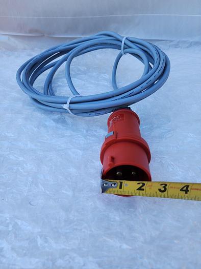 Used MENNEKES PLUG CONNECTOR 16A-6H/ TYPE 13A WITH CABLE