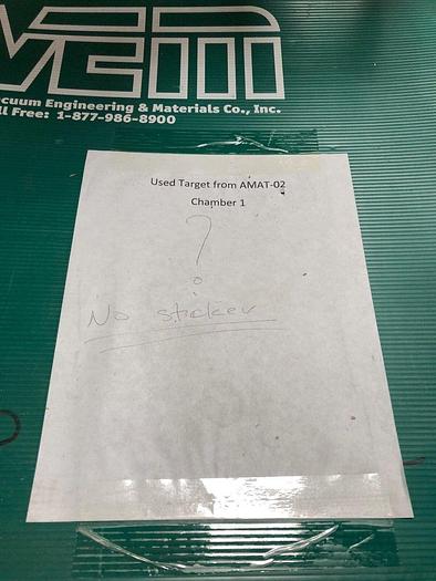 Used VEM TI TARGET  VEM-22-0292-1 99.999%