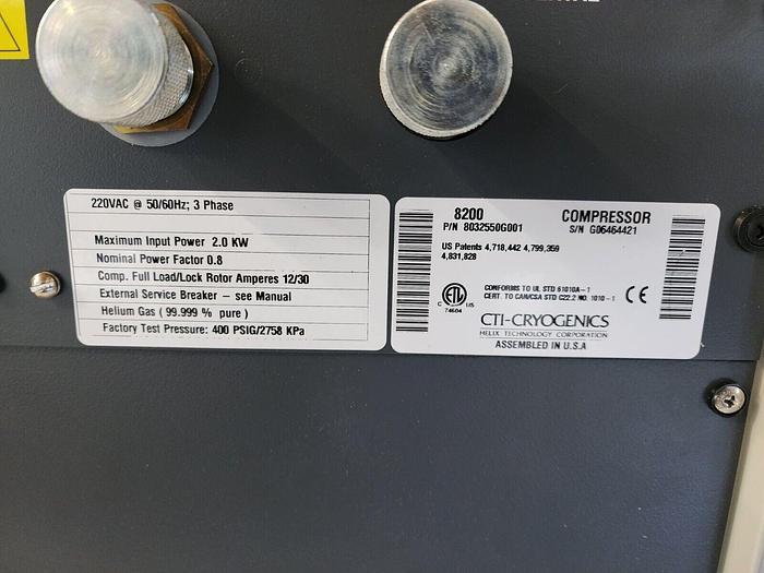 Used CTI CRYOGENICS 8200 COMPRESSOR