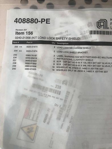 AMAT 0240-21356 KIT LOAD LOCK SAFETY SHIELD
