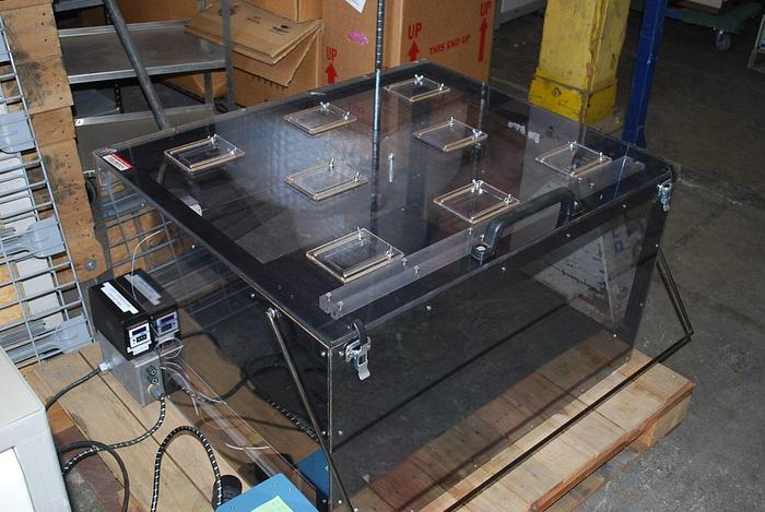 Used ENVIRONMENTAL TEST CHAMBER WITH HEAT W/ OMEGA TEMPERATURE CONTROLLER & TIMER