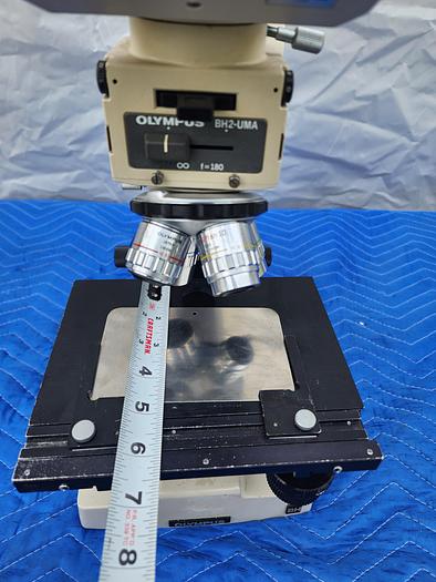Used OLYMPUS BH2-UMA F-180 WITH 2 EYEPIECES OBJECTIVES (NEOSPLAN 50, Neosplan 5, neosplan 10 )