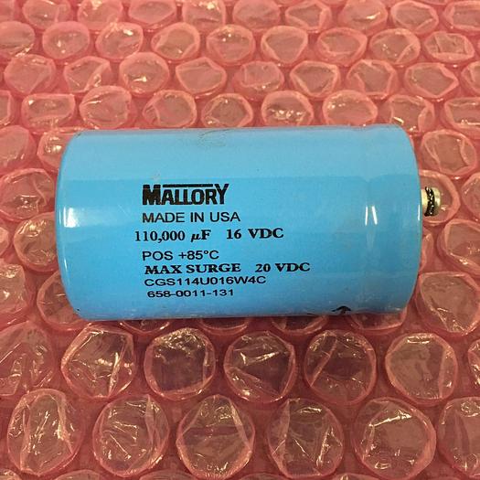 Used MALLORY 110000 16VDC CGS114U016W4C CAPACITOR