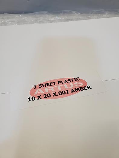 Used ARTUS PLASTIC SHEET AMBER 10X20X.001