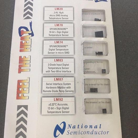 Used NATIONAL SEMICONDUCTOR LM20, LM70, LM74, LM83, LM87, LM92
