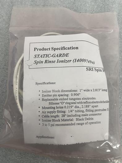 Used STATIC-GARDE SPIN RINSE IONIZER