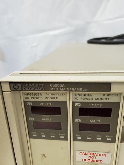 Used HEWLETT PACKARD 66000A MAIN FRAME WITH HP66105A, HP66101A, 2) HP66104A, 4) 16A