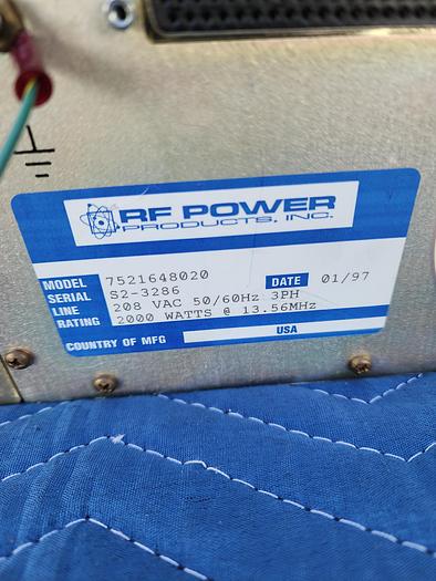 Used RF POWER PRODUCTS POWER SUPPLY