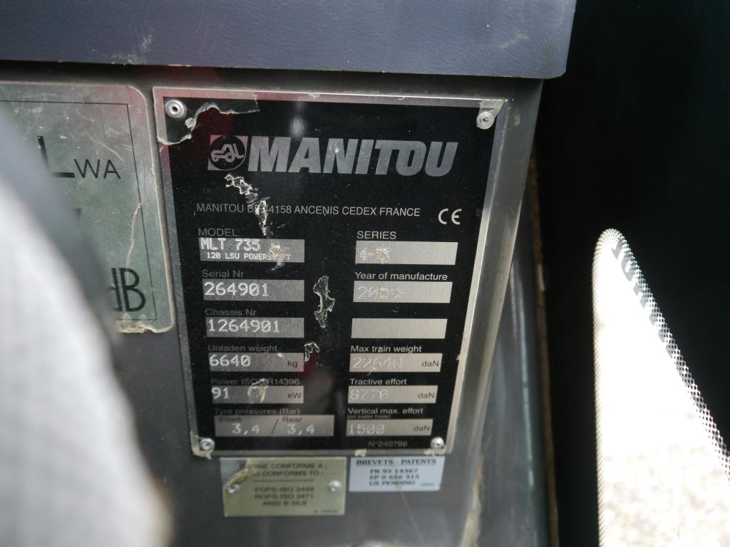 Used 2009 Manitou MLT 735-120 LSU Turbo Telehandler