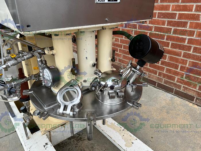 Used Ross  PVM 40 Stainless Steel Triple Shaft Mixer w/ Two 40 Gallon Tanks
