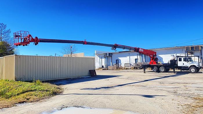 Used Elliott H110 Sign Crane on 2003 International 7400 Extended Cab Flatbed 6x4 Truck - M74468