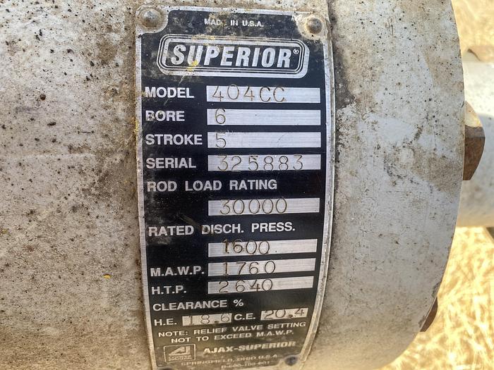Used Superior 6" 404CC 1760 # Cylinder S/N: 325883