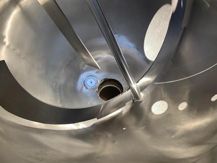 Used 500 Gallon Lee Stainless Steel Mixing Kettle Model 500 A7S