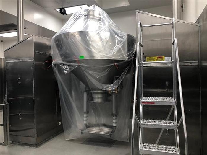 Used 60 CU. FT. GEMCOMATIC SLANT CONE BLENDER WITH DRUM LIFT - S/S