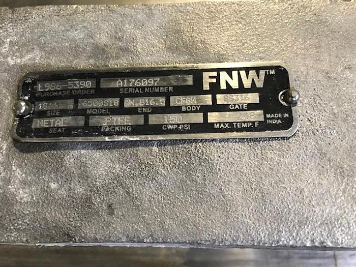 Used FNW MODEL 6500S18 18" SLIDE GATE VALVE PNEUMATIC