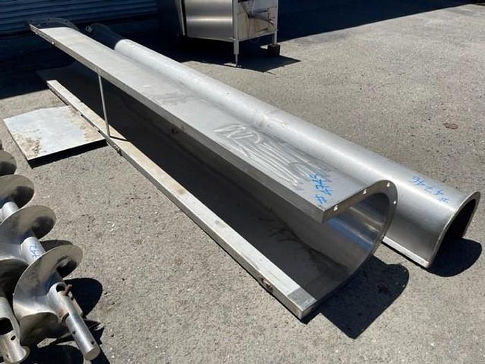 Used 12' Long x 17" Wide Stainless Steel Auger Trough