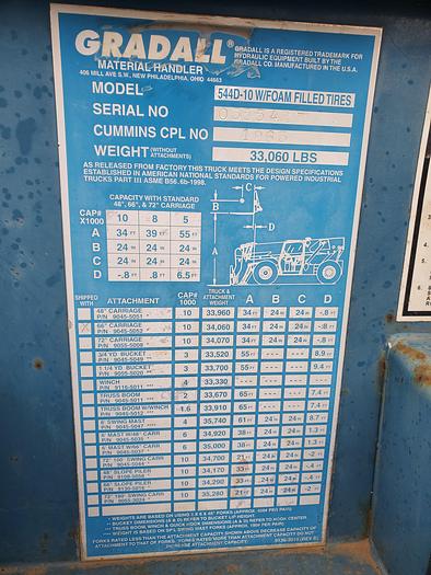 Used GRADALL 544D 10