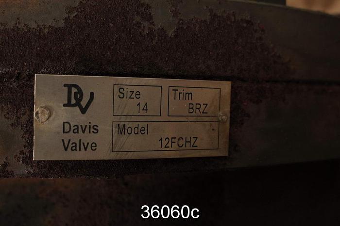 Used Davis Valve Co.  Davis 14" Swing Check Val #36060