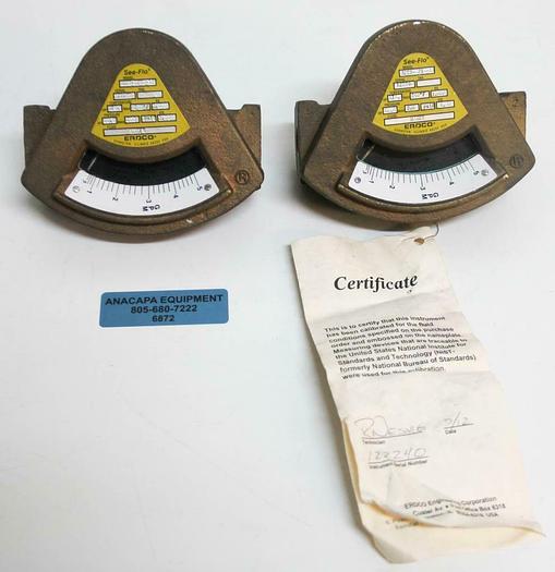 Used Erdco See-Flo 3223-02T0-13 3200 Series Water Flow Meter Brass LOT OF 2 (6872)