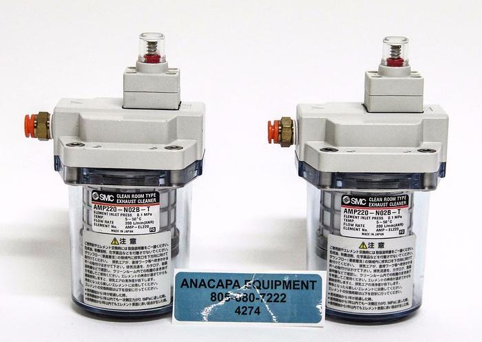 Used SMC AMP220-N02B-T Clean Room Type Exhaust Cleaner Lot of 2 Class 100 (4274)