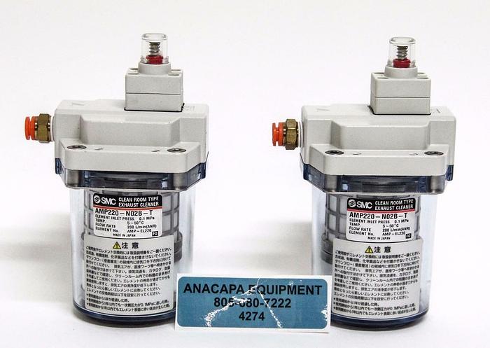 Used SMC AMP220-N02B-T Clean Room Type Exhaust Cleaner Lot of 2 Class 100 (4274)