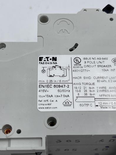 Used Eaton FAZ-D4/3-NA