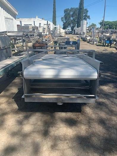 Used Stainless Steel Incline Feed Conveyor 48" Wide x 140" Long