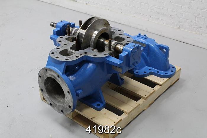 Used Goulds 3410 6x8x14 Split Case Pump, SS Casing, 5-Vane Single Straight 12.25" Impeller #41982