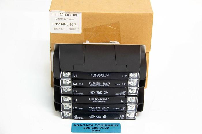 Used Schaffner Power Line Filter FN3026HL-20-71 300VAC, 20Amp Lot of 2 New (9208)K 718349167574