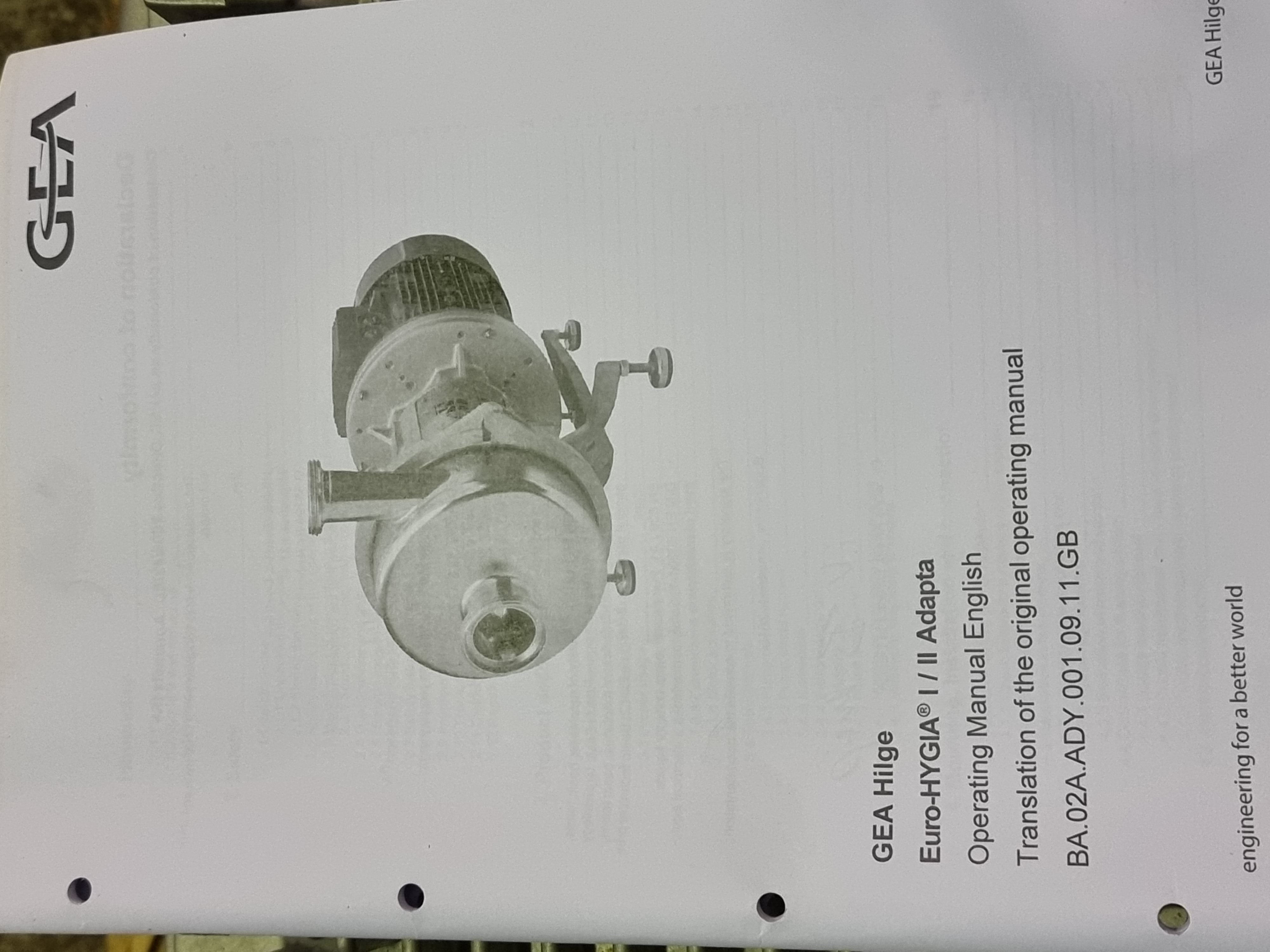 GEA Hilge Euro-Hygia II Centrifugal Pump ADY 65/65/11/2 | 30M³/H