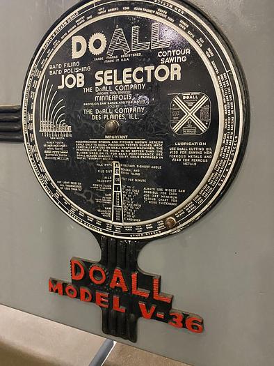 Used DOALL MODEL V36 VARIABLE SPEED 36" BANDSAW