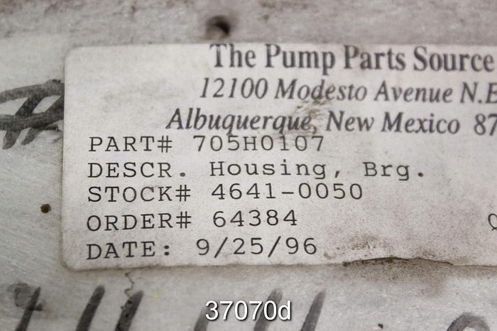 Unused Warren 10DTB13 Pump Bearing Housing, 705H0107 #37070