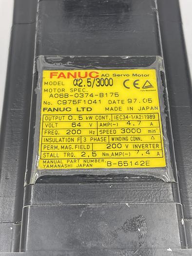Used Fanuc A2.5/3000, A06B-0374-B175