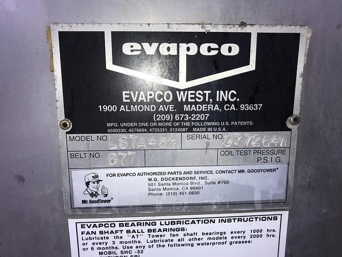Used Refrig, Cooling Tower, 60 Ton, Evapco, S/st, 7.5 Hp #S742609