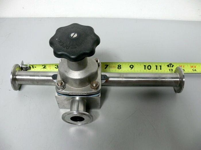 Used ITT Pure-Flo 1-316L-RA20MAX-CWP200 3-way 1" Diaphragm Valve