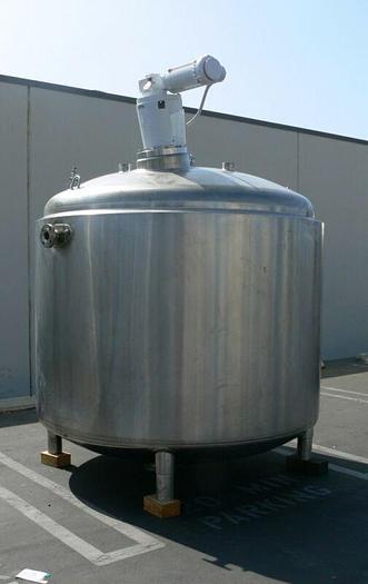 Used Feldmeier 4500 Liter 316L SS Jacketed Reactor w/ Agitator 30 PSI FV &100 PSI