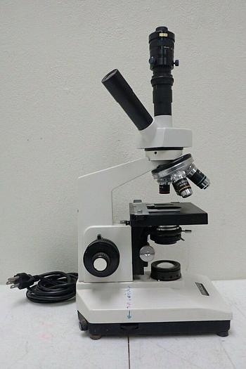 Used Parco 9505087 Microscope with 4 Objectives & Navitar 16mm CCTV Lens F/1.6 Japan