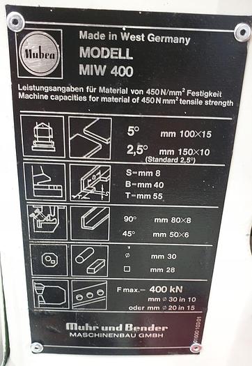 Gebraucht Hydraulische Profilstahlschere Mubea MIW 400