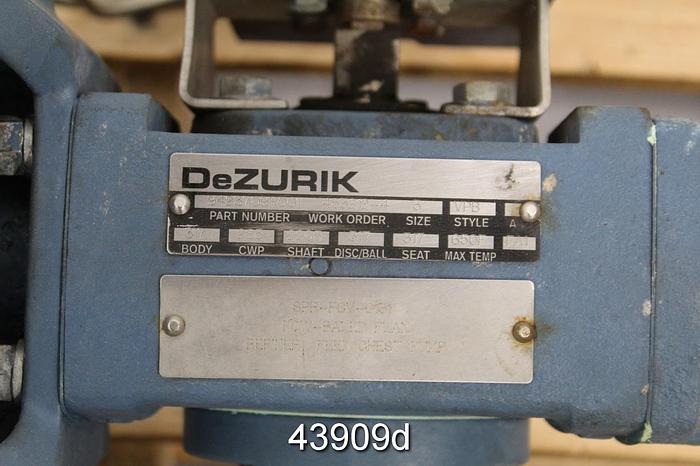 Used Dezurik 3" Air Operated V-Ball Valve, Stainless Steel Body #43909