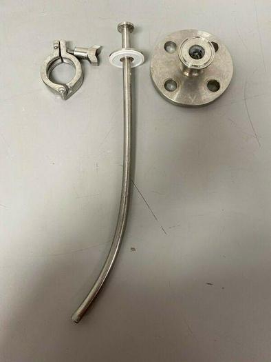 Used Stainless Steel A/SA182 Flange to Sanitary Fitting w/ 17" Dip Tube & 1" SF