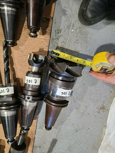 Used CAT 50 Tool Holders One Lot of 8 Assorted CNC Tooling with Cutters Drills