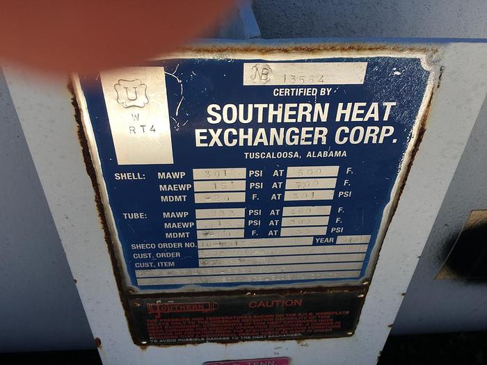 Used Unused Southern Heat Exchanger Inc. approximately 5,331 square foot Shell and Tube Heat Exchanger
