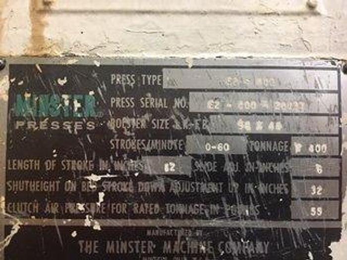Used MINSTER E2-400